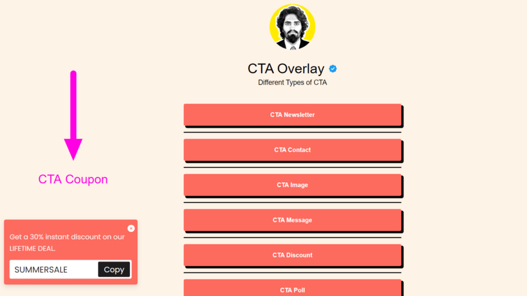 Cta coupon or cta discount
