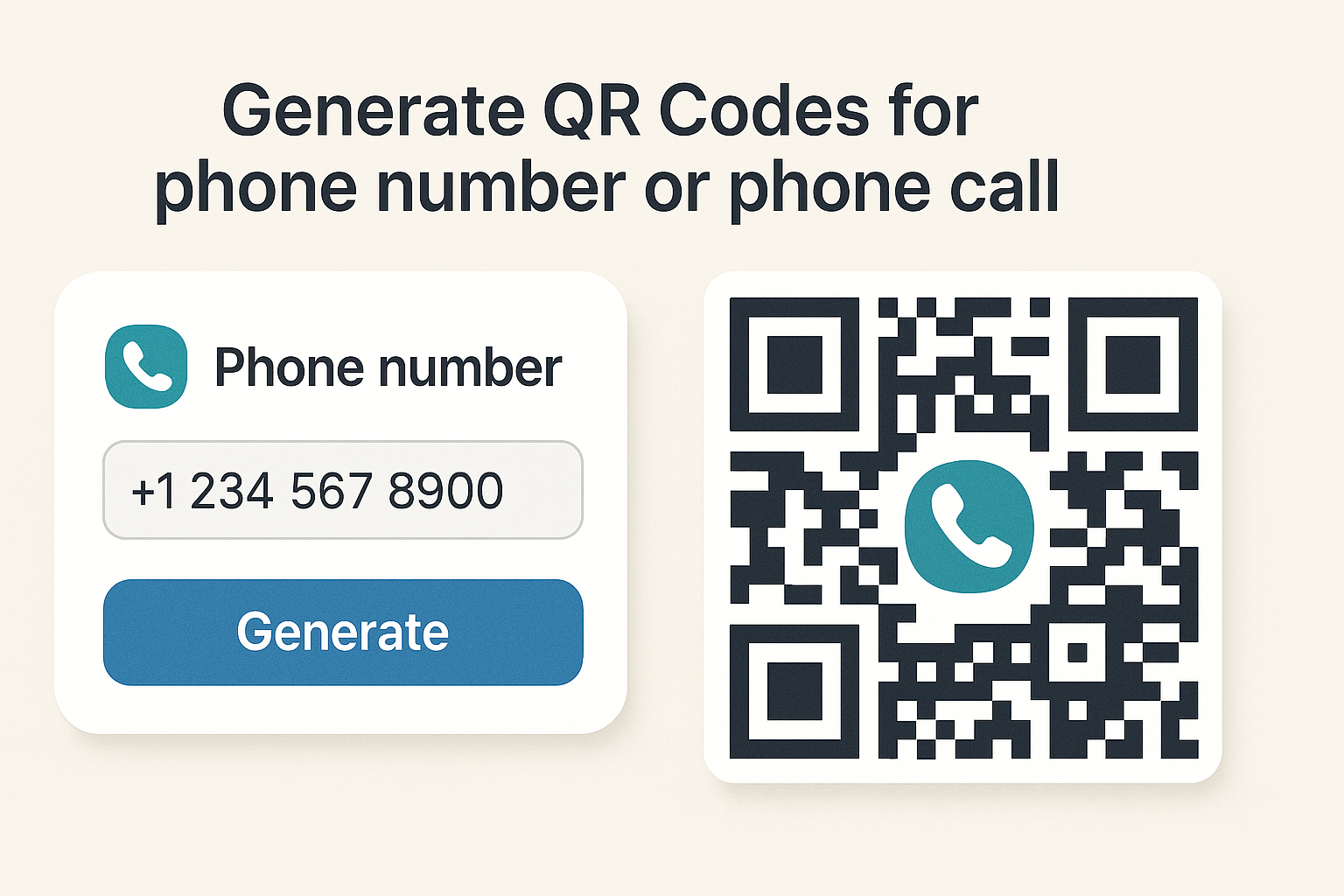 How to Generate a QR Code For Phone Number - Free QR Code 2 Call QR Code Generator