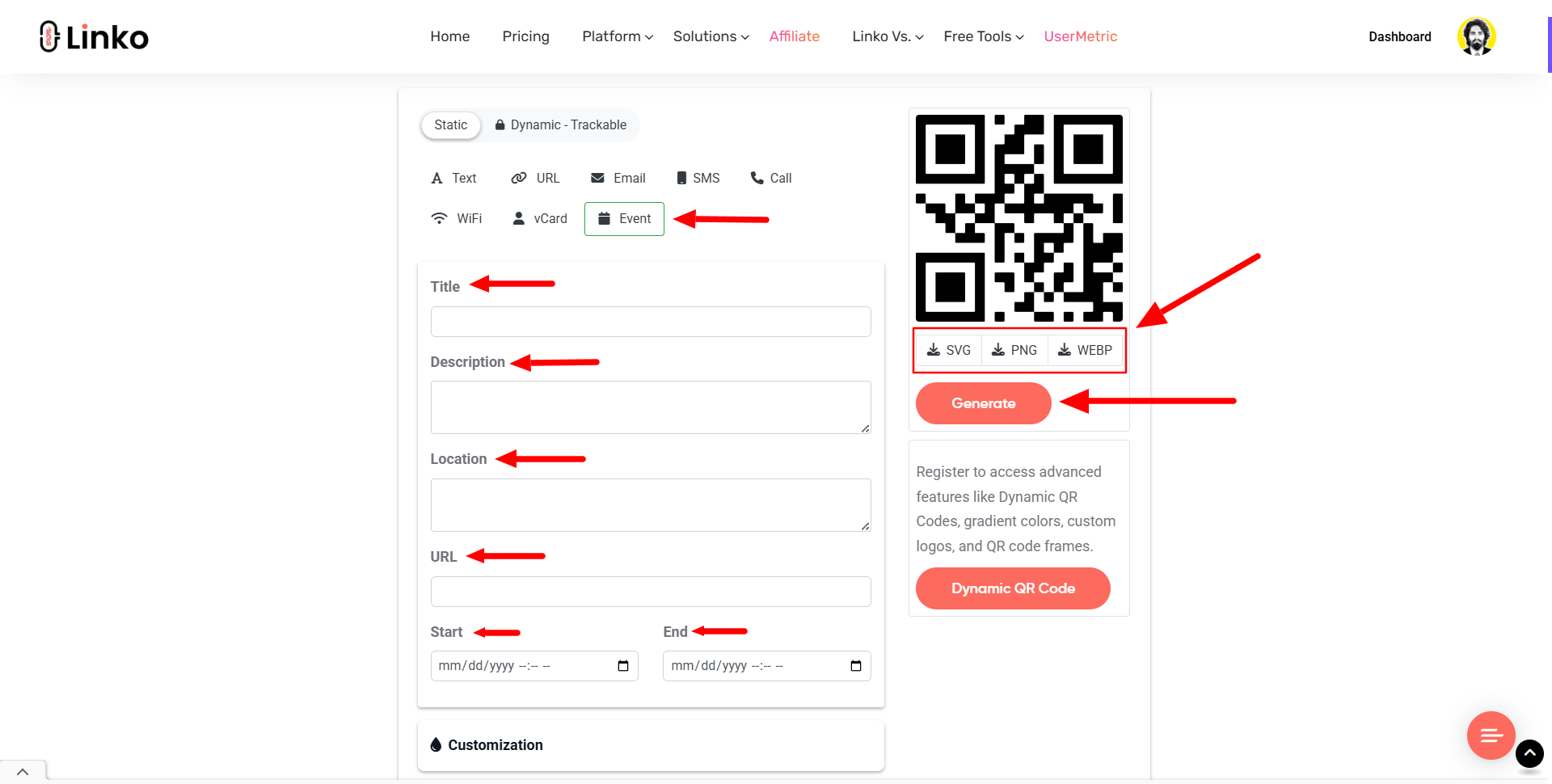 How to Generate a QR Code For Event - Free Event QR Code 3 Free Event QR Code Generator
