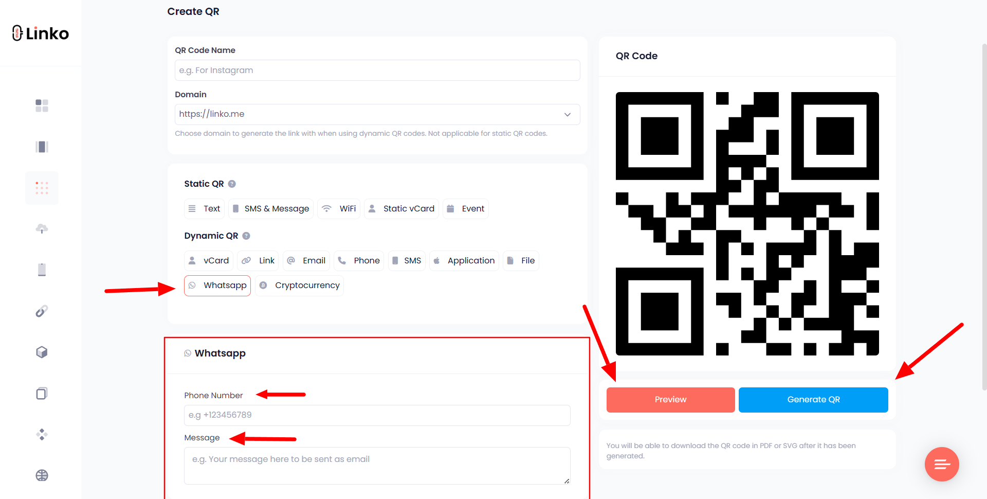 How to Create a WhatsApp QR Code - Free QR Code Generator 4 Generate a WhatsApp QR Code