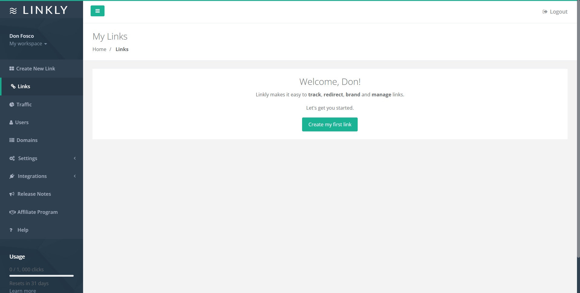 Best Linkly alternative – Linko vs Linkly 2 Linkly Dashboard
