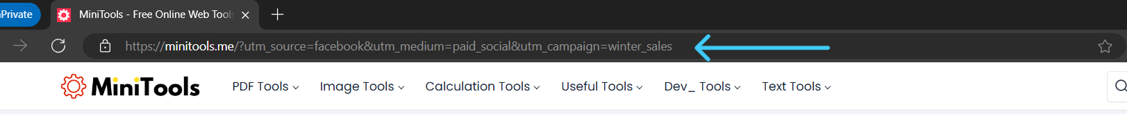 How to Create UTM Tags for Any Link - Free UTM Builder 2 UTM Tags example in the URL address bar