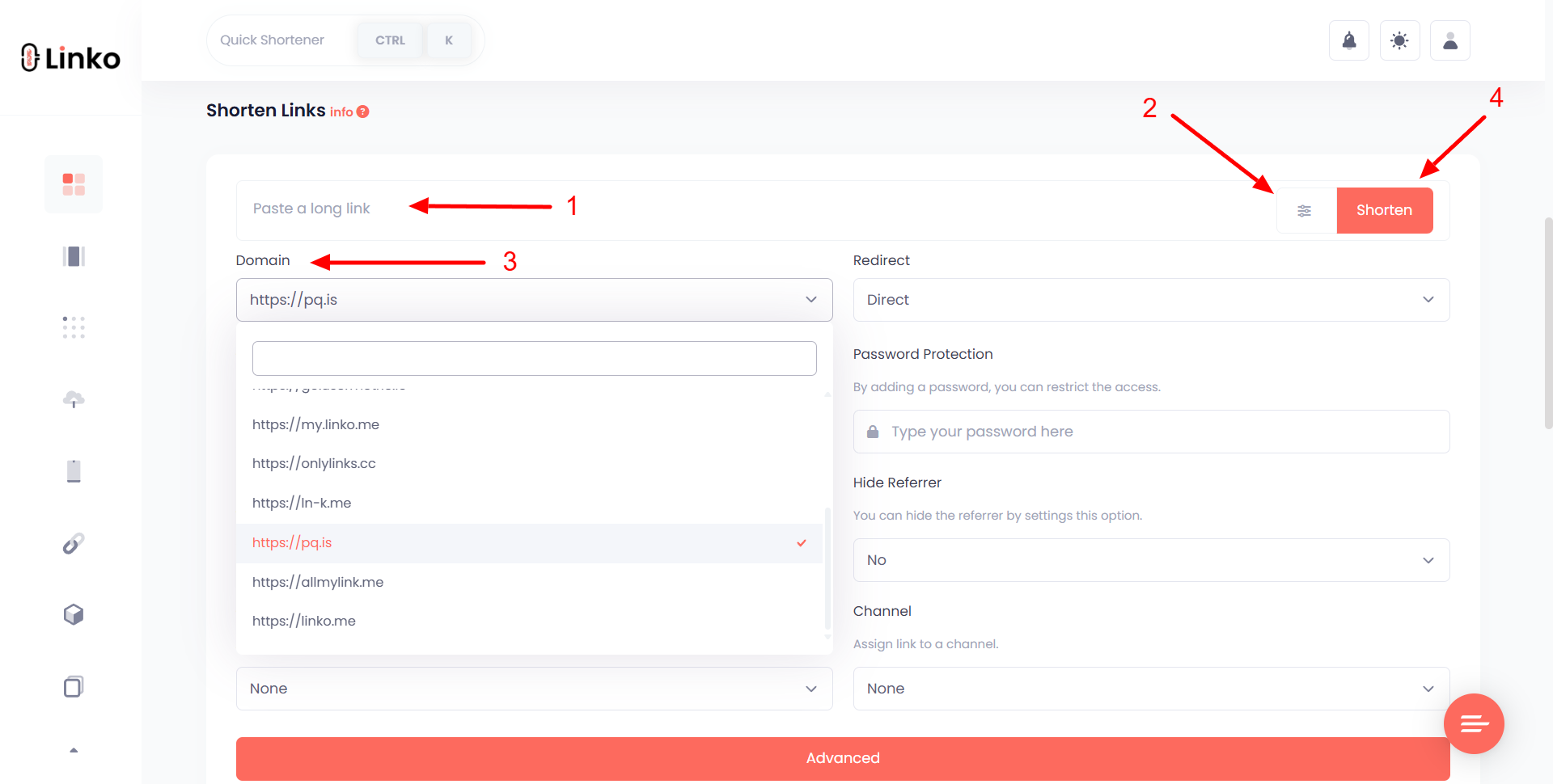 StealthCreator.com Alternative For Bypassing Instagram Bans 6 Selecting a Domains At Linko For Link Shortening