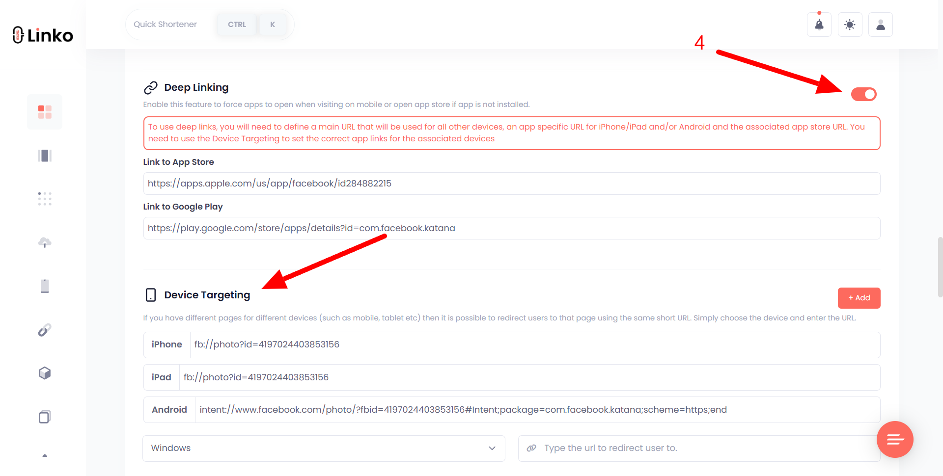 Generating Deep Link For Facebook Photo Link