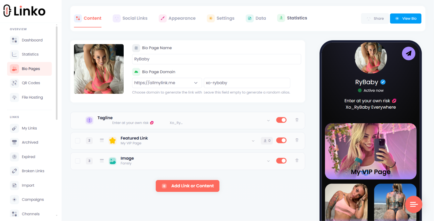 Linko Bio Page