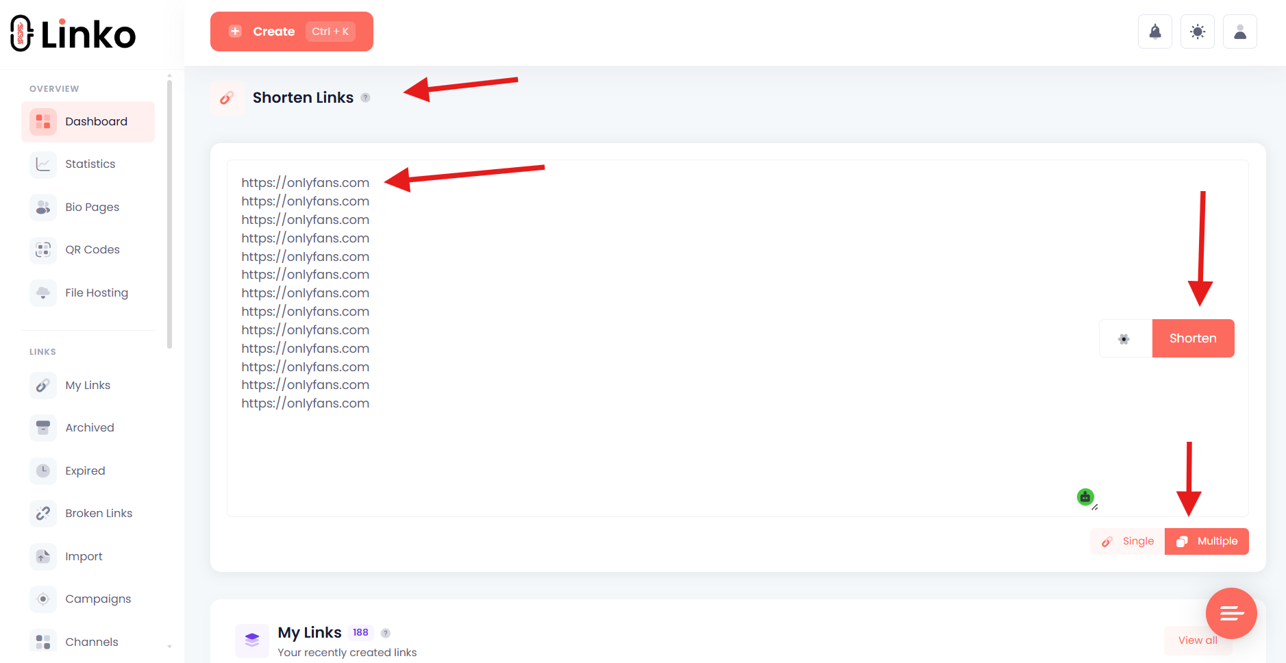 Linko Bulk URL Shortener