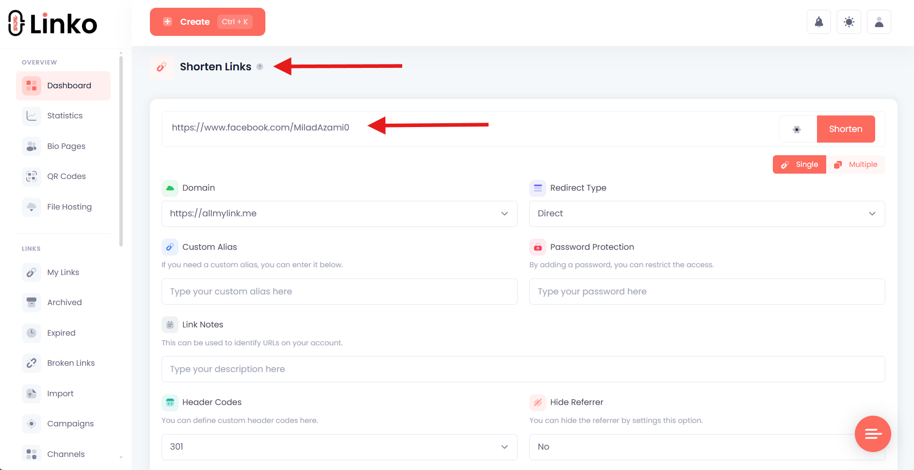 Linko Deep Linking