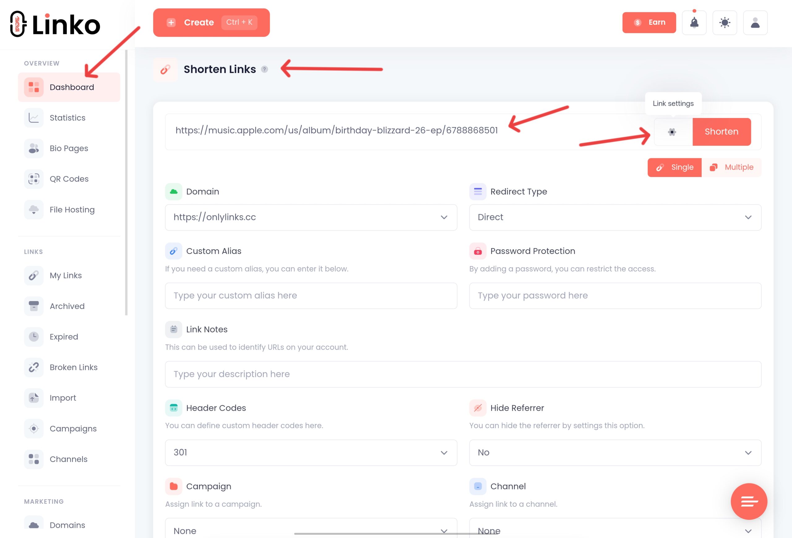 Creating apple music deep link at Linko 