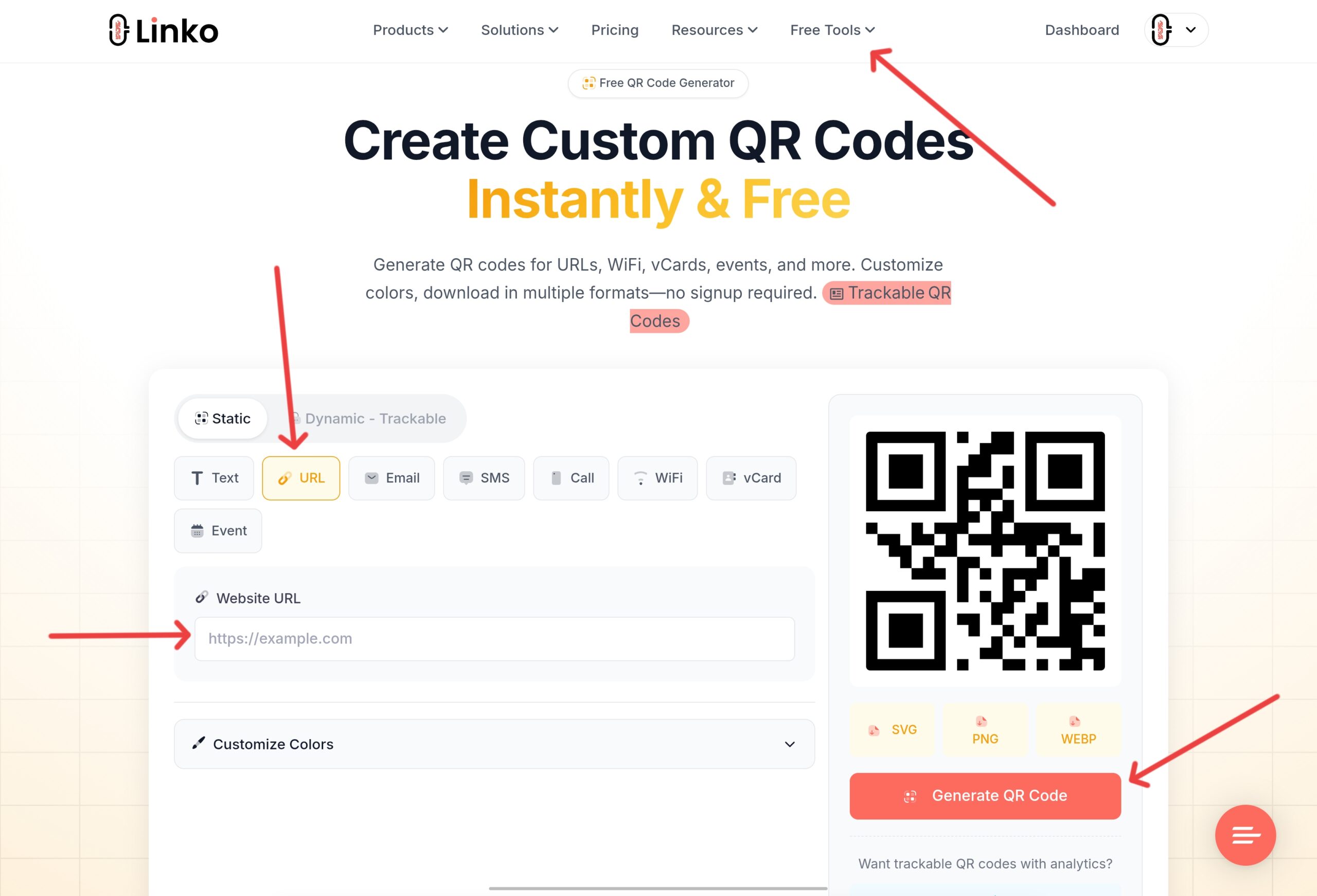 Linko Free QR Code Generator 