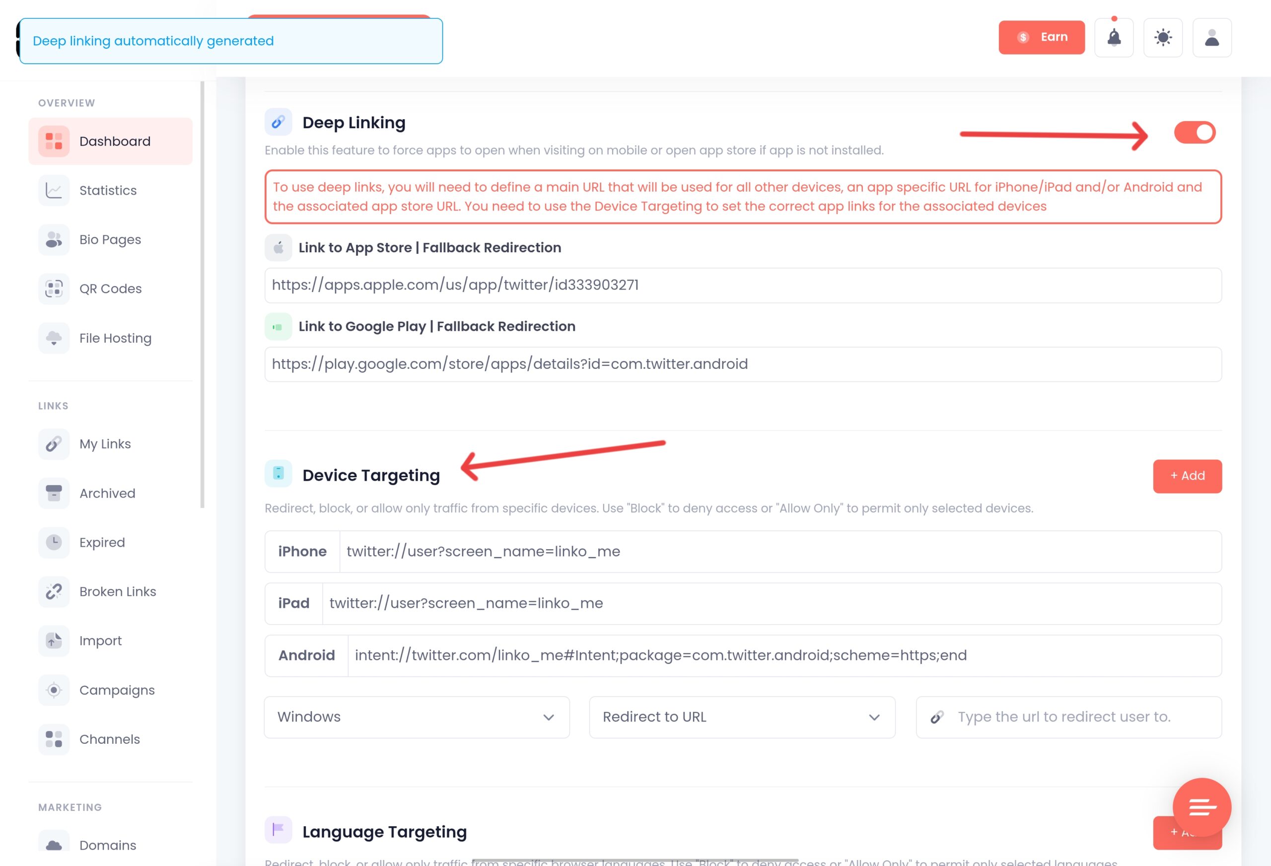 X Deep Link: How to Open the App 5 Creating X Deep Link at Linko