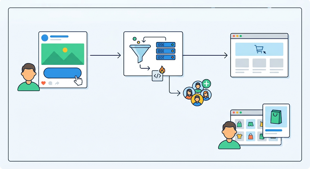 An illustration explaining What Is a Retargeting Pixel on a Link