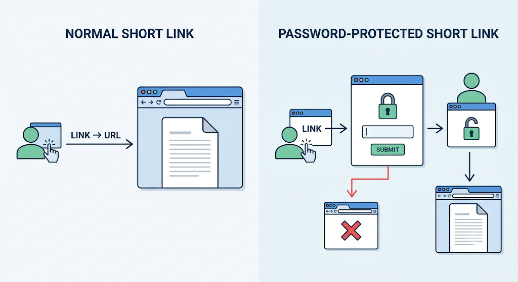 Illustration showing how Does a Password-Protected Link Work