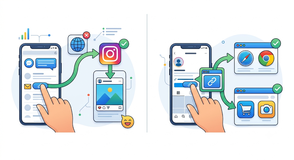 Illustration explaining what is an Instagram Deep Link