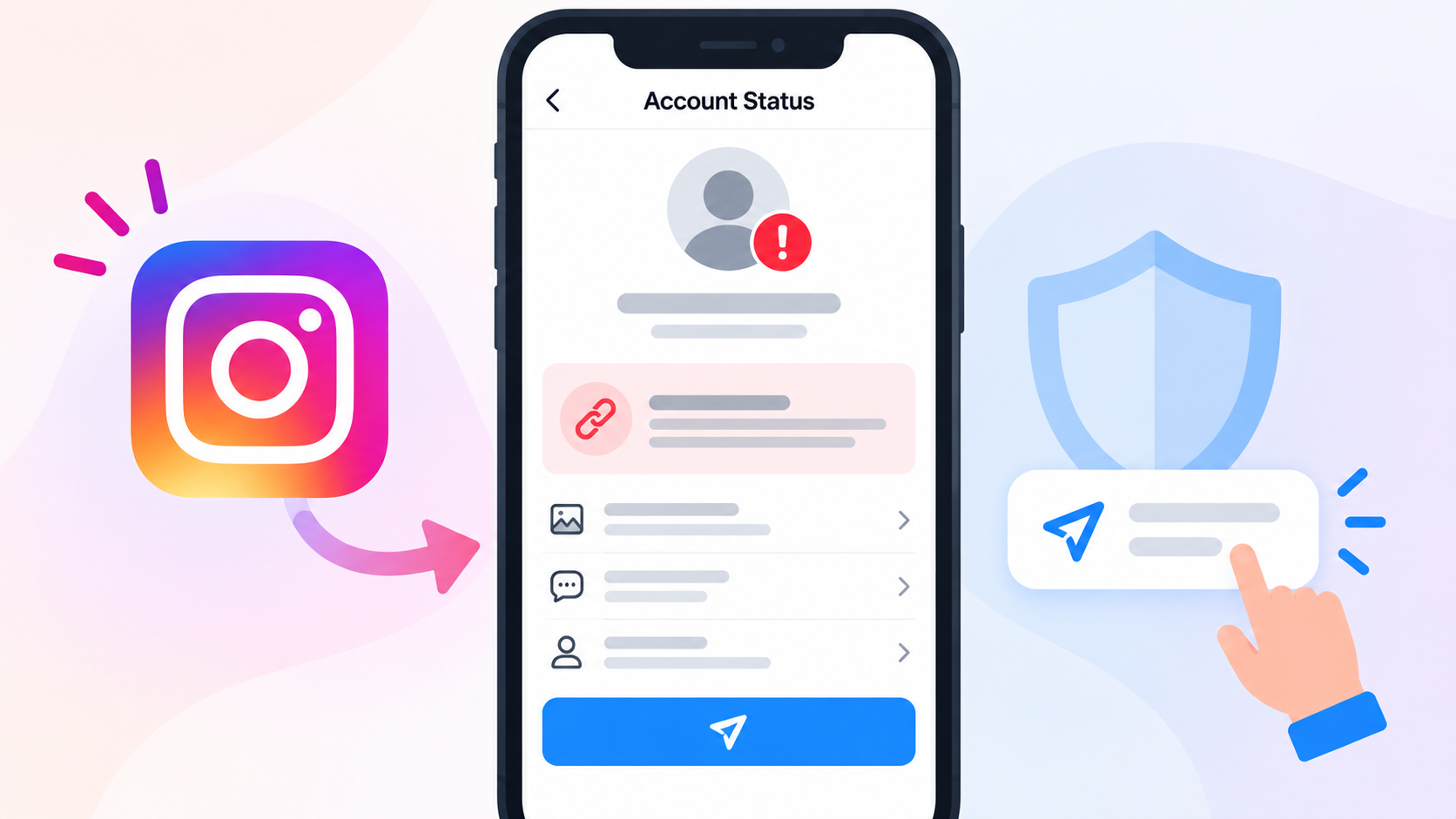 Instagram Bio Link Not Working? How to Fix It 7 Instagram Account Status screen showing an account restriction and appeal option.